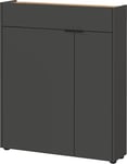 Germania 1319-549 GW-Ameca Armoire Multi-usages Graphite/chêne Navarra NB., avec Amortisseur de Porte, 83 x 99 x 22 cm (l x H x P)