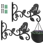 Kyrio Support De Panier Suspendu, Support De Panier De Suspension Murale De 12 Pouces Crochet De Plante Pour Panier De Jardin Lanterne Pelouse Lumière Pots De Fleurs - Paquet De 2