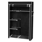 GlobalDeal Direct Double Armoire en Toile De Tissu Organisateur De Stockage Temporaire De Vêtements avec 6 Étagères Suspendues Étagères De   Tissu Preuve, Tube en Acier Et Connecteur en Plastique PP