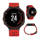 Garmin Forerunner 220 / 230 235 620 630 kaksivärinen silikoninen kellonauha - Punainen Musta