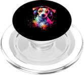 Artistic Colorful Jack Russell Terrier Headphones Dog Jacky PopSockets PopGrip for MagSafe