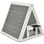 Maison Triangulaire pour Chat,Maison de Chat en Bois Massif,Cabine pour Chat, Abri pour Chat,Maison pour Animaux de Compagnie Ventilation,