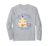 Life Is Better On The Beach Sand Castle Cute Crab Seashore Long Sleeve T-Shirt