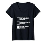 Womens Game Night Party Republican Party Democratic Party Funny V-Neck T-Shirt