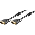 DVI-D FullHD kabel dual link, sort, 1,8m,