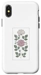 Coque pour iPhone X/XS Rose florale botanique, style minimaliste, roses d'amour