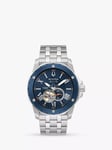 Bulova 98A302 Men's Marine Star Automatic Heartbeat Bracelet Strap Watch, Silver