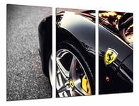 Tableau Moderne Photographique, Impression sur bois, Ferrari Black Car, 97 x 62 cm, ref. 26627