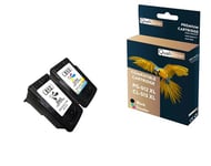 QUALITONER - 2 Cartouche compatible pour CANON PG-512 XL + CL-513 XL PG-512XL + CL-513XL Noir + Couleur pour Canon Pixma IP 2700 MP 230 MP 235 MP 240