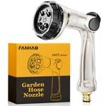 FANHAO Professionnel Pistolet Arrosage 100% Metal avec 8 Modes de Pulvérisation, Pistolet d'arrosage Haute Pression, Valve Marche/arrêt à Régler avec le Pouce pour Pelouses, Voitures et des Animaux