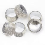 Penguin Home® Lot de 6 Ronds de Serviette en Perles de Style Bracelet fabriqués à la Main Perles sur Maille de Fer Ensemble de Porte-Serviettes Blanc pour Table à Manger fête de Mariage 4,5 x 2,8 cm