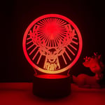 Jagermeister Nattlampa 16 färger med fjärrkontroll 3d Illusion Lampa Barnsovrum Dekorativa festljus -- svart säte