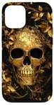 Coque pour iPhone 12/12 Pro Crâne Nature Éléments Comme Feuilles Crâne Art