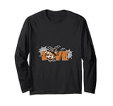 Funny Farm Halloween Shirt Love Bull Witch Hat Spider Web Long Sleeve T-Shirt