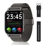 Popglory Montre Connectée Homme Femme avec Appel Bluetooth, 1,85'' Sport Smartwatch Moniteur de Fréquence Cardiaque/Tension Artérielle/SpO2/Podomètre/Sommeil, Montre Intelligente pour Android iOS