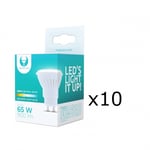 LED-lampe, GU10, 10W, 230V, 4500K, Keramikk, 10-pk, Hvit nøytral