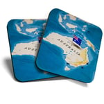 2 x Coasters - Australia World Map Flag  #44172