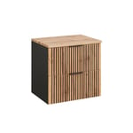 Meuble sous-vasque 60cm plan de toilette Gaia Bois et Noir