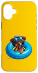 Coque pour iPhone 16 Plus P.D.Moreno Flotteur gonflable pour piscine Motif teckel