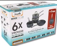 Scoville Expert Neverstick 4+1 Piece Cookware Set - 6x Stronger Gift Idea BLUE