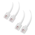 Cable Matters 2-Pack ADSL Cable 2m (RJ11 to RJ11 Cable) for Telephone, Internet DSL, ADSL, Modem in White - 2m