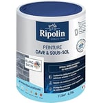 RIPOLIN - Peinture Cave & Sous-sol Intérieur - Résiste à la contre-pression de l'eau - Anti-Suintement & Anti-Moisissures - Microporeuse - Anti-infiltrations - Lessivable - Satin - 0,75L - Blanc