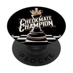 Champion Échec Et Mat Passionnés de Jeu PopSockets PopGrip Adhésif