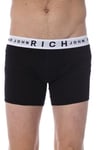 RICH JOHN RICHMOND Underwear Black Cotton Stretch Brand Boxer Brief 2-Pack US XL