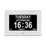 Famille - 7 lcd Horloge Numérique Calendrier avec Date, Horloge Calendrier avec Date, Jour et Heure Horloge Alzheimer Horloge pour Les Seniors,C'est