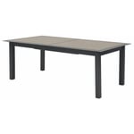 Table de jardin extensible Allure effet bois muscade & graphite 12 places en aluminium traité époxy - Hespéride