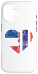 Coque pour iPhone 16 Drapeau thaïlandais en forme de cœur | France Thaïlande Roots Vintage