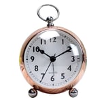Alarm Clocks Bedside Non Ticking, Silent Clock Small Clocks Hands for Travel Bedroom Office Simple to Set Rose Golden