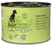 dogz finefood Nourriture Humide pour Chien - N° 4 - Poulet et Faisan - Nourriture Humide pour Chiens et Chiots - sans céréales et sans Sucre - Haute teneur en Viande - 6 boîtes de 200 g