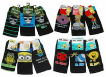 Mens Novelty Character Socks Simpsons Family Guy Minions 3 Pairs Birthday Gift