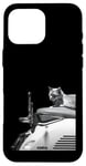 Coque pour iPhone 16 Pro Max Chat assis sur la moto Hasselblad 501cm 907x et x2d