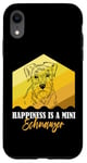 Coque pour iPhone XR Happiness is a Mini Schnauzer Dog Funny Schnauzer Citations