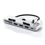 Satechi USB-C Clamp Hub Pro för iMac 21,5 & 27 Silver, SD-kort, 3xUSB 3.0 5GB/s, 1xUSB-C data