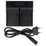 vhbw Chargeur double compatible avec Canon Legria MVX35i, MVX250, MVX25i caméra caméscope action-cam - Station, témoin de charge