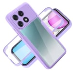 YXINDAFU Coque pour Poco X6 Pro 5G,360 Degres Full Body Transparent Antichoc [Doux TPU Silicone Avant et Dur PC Arrière] Double Face Protection Etui Housse Coque pour Xiaomi Poco X6 Pro 5G,Violet