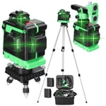 Litzee - Niveau laser 360°, 4D 12 lignes, outil laser rotatif horizontal et vertical, fonction de nivellement automatique, batterie rechargeable,