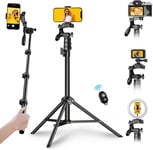 70"" Trepied Smartphone,3-En-1 Perche A Selfie Avec Interface Pour Appareil Photo De Sport Et Déclencheur À Distance Compatible Avec Tous Iphone/Android/Appareils Photo[Sma072491]