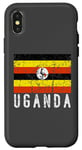 Coque pour iPhone X/XS Drapeau ougandais de l'Ouganda Afrique en vieilli pour hommes, femmes, enfants