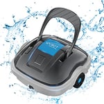 WYBOT Robot Piscine, Aspirateur Piscine pour 100 Minutes de Fonctionnement, Parking Automatique, Forte Puissance d'aspiration, Robot Nettoyeur de Piscine sans Fil jusqu'à 80 m² (Gris Clair)