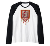 Palestine Tatreez Palestinian Design Arabic Ethnic Tatreez Raglan Baseball Tee