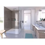 Wedi - Receveur de douche à carreler 120 x 90 Fundo Primo rectangle écoulement excentré + recouvrement top blanc