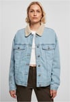 Urban Classics Ladies Oversized Sherpa Denim Jacket Lined Women's Denim Jacket