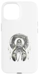 Coque pour iPhone 15 Santa Muerte Sacred Art - Squelette mystique avec faux