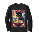 Manga Anime Kawaii Otaku Style Urban Streetwear Ramen Cat Long Sleeve T-Shirt