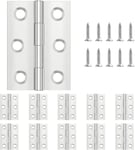 Lot de 10 charnières de porte de 44 mmx31 mm, charnières en acier inoxydable pour bois, charnières de porte intérieures et extérieures, petites avec 60 vis pour portail, tiroir, boîtes