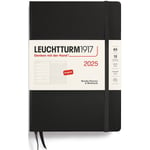 Kalender A5 2025 Weekly Planner/Notebook Hard Black Leuchtturm1917